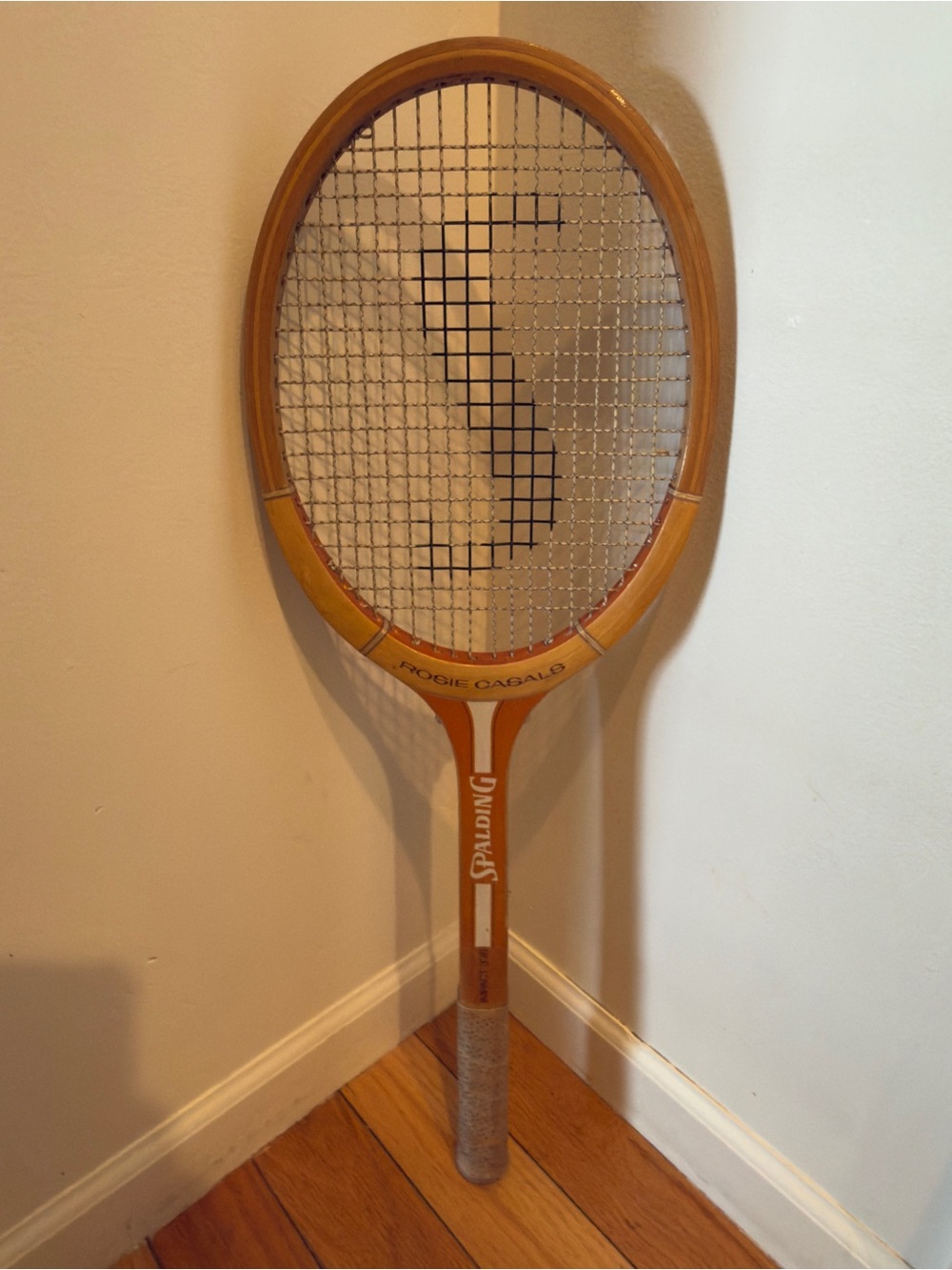 Vintage 1970s Rosie Casals SPALDING Model Impact 332 Wood Tennis Racquet Racket